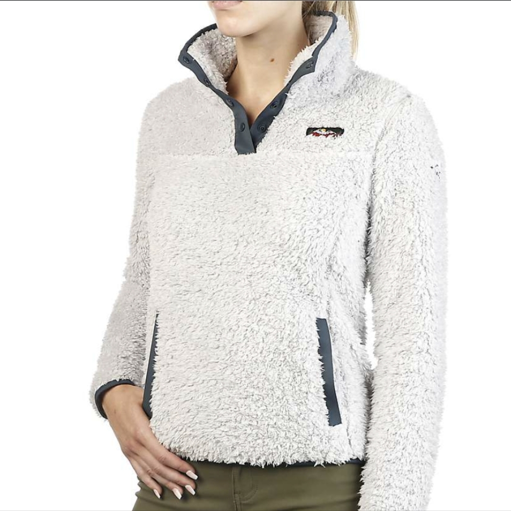 Moosejaw Women's Madison High Pile Fleece Snap Pullover XXL, Pebble